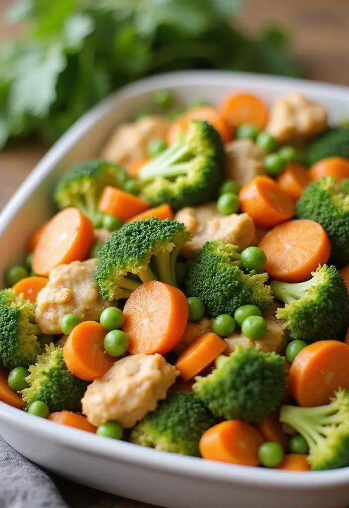 27 Broccoli and Chicken Casserole Recipes That Feel Like Home - 15. Broccoli Chicken Casserole with Peas and Carrots