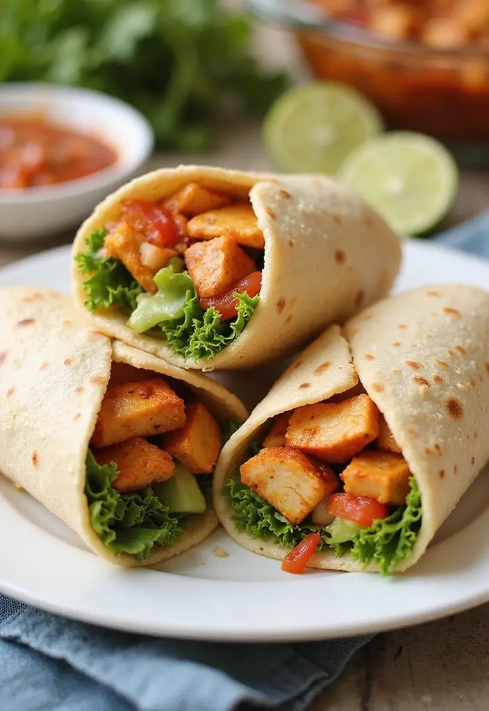 27 Easy Chicken Dinner Recipes Healthy & Full of Protein - 13. Spicy Chipotle Chicken Wraps