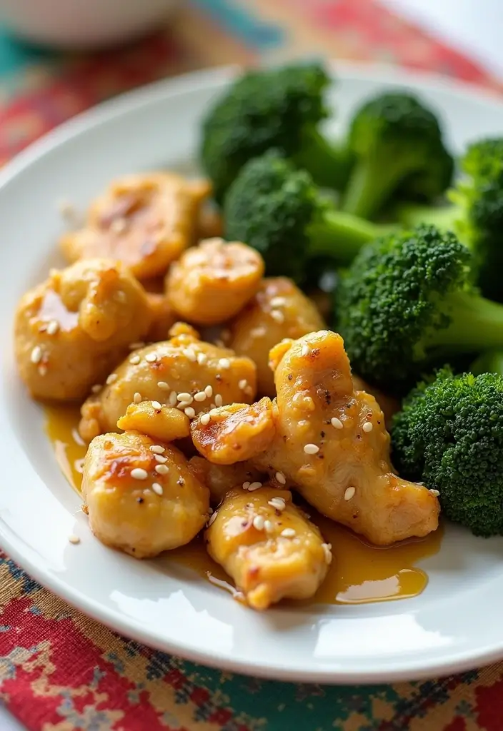 27 Easy Chicken Dinner Recipes Healthy & Full of Protein - 5. Honey Mustard Chicken and Broccoli