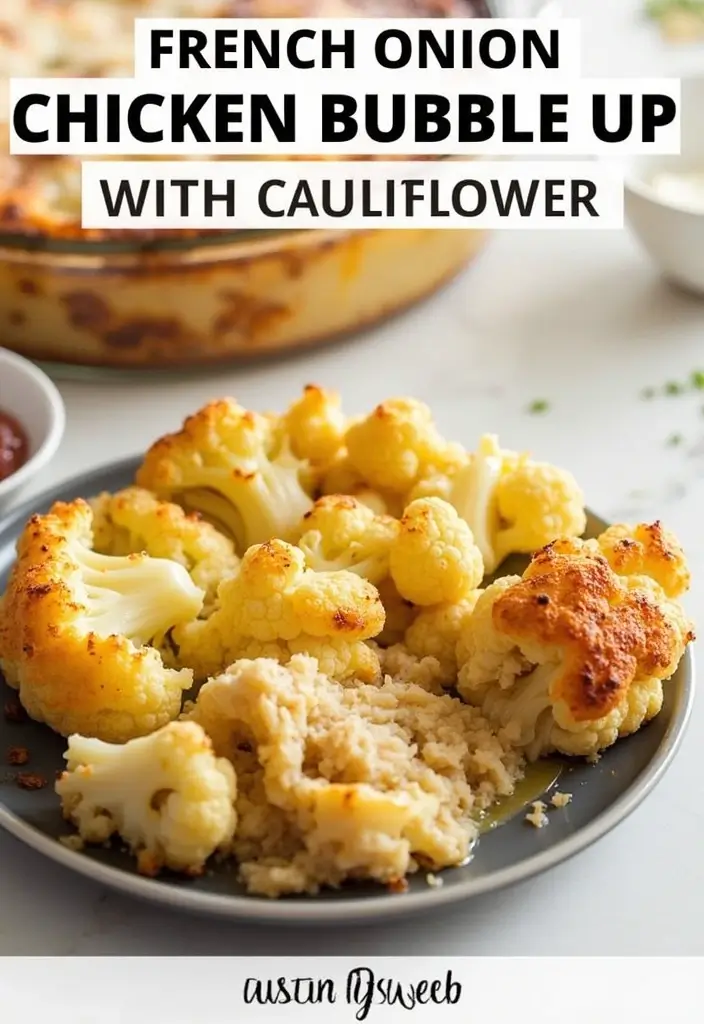 27 French Onion Chicken Bubble Up Recipes That Are Creative & Fun 15 27 French Onion Chicken Bubble Up Recipes That Are Creative & Fun - 14. French Onion Chicken Bubble Up with Cauliflower