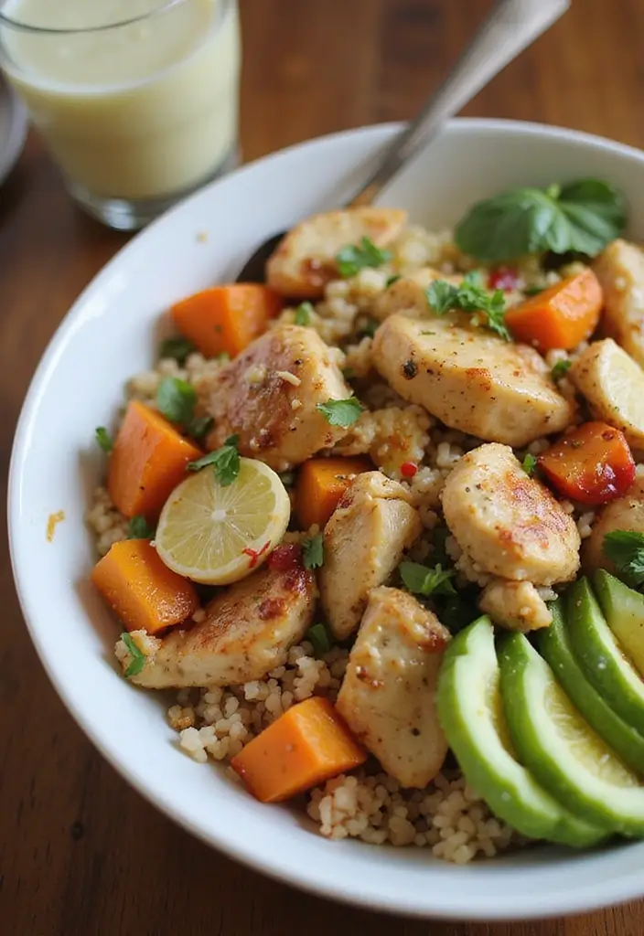 27 Keto Shredded Chicken Recipes That Are Perfect for Meal Prep 20 27 Keto Shredded Chicken Recipes That Are Perfect for Meal Prep - 19. Chicken and Cauliflower Rice Bowl