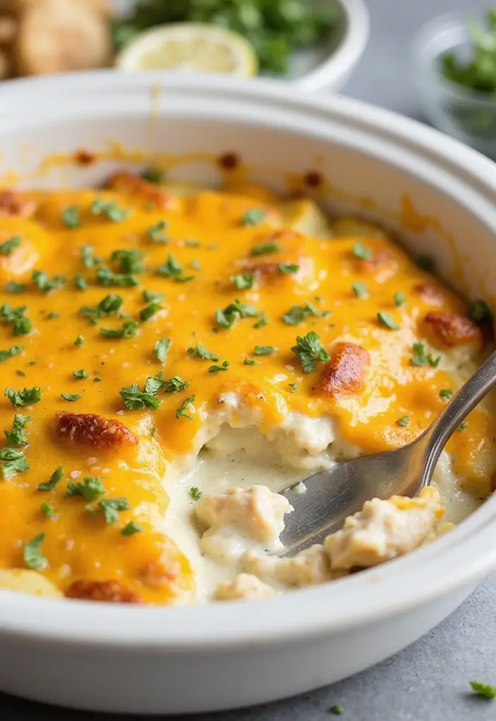 27 Loaded Chicken and Potato Casserole Recipes That Are Cheesy Comfort 11 27 Loaded Chicken and Potato Casserole Recipes That Are Cheesy Comfort - 10. Cheesy Potato and Chicken Alfredo Casserole