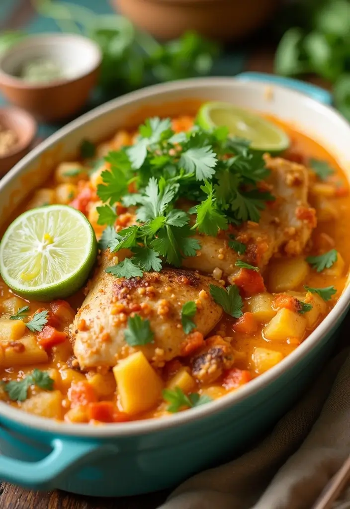 27 Loaded Chicken and Potato Casserole Recipes That Are Cheesy Comfort 27 27 Loaded Chicken and Potato Casserole Recipes That Are Cheesy Comfort - 26. Chicken and Potato Casserole with Cilantro Lime