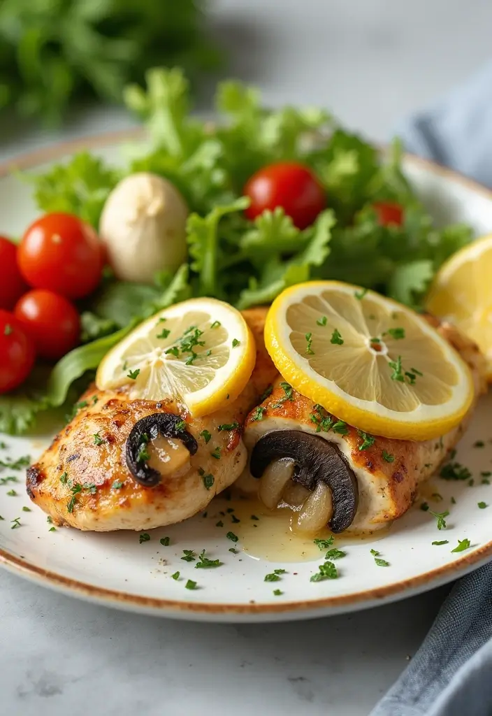 27 Mushroom Stuffed Chicken Breast Recipes That Feel Fancy Yet Easy - 10. Lemon and Herb Mushroom Stuffed Chicken