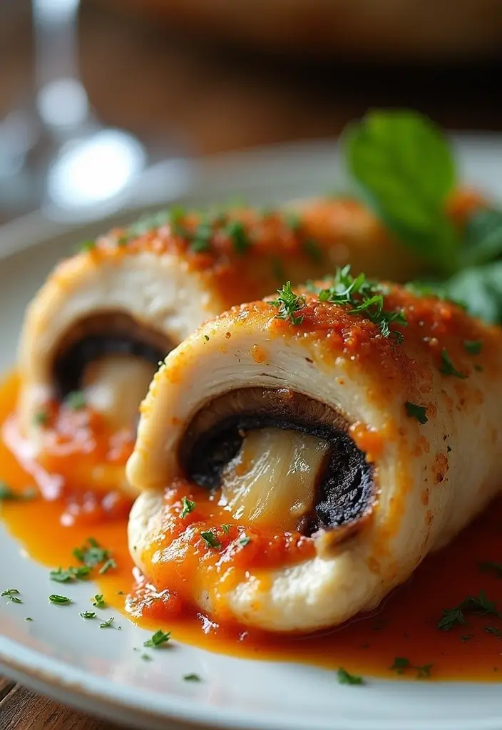 27 Mushroom Stuffed Chicken Breast Recipes That Feel Fancy Yet Easy - 26. Mushroom-Stuffed Chicken with Creamy Sundried Tomato Sauce