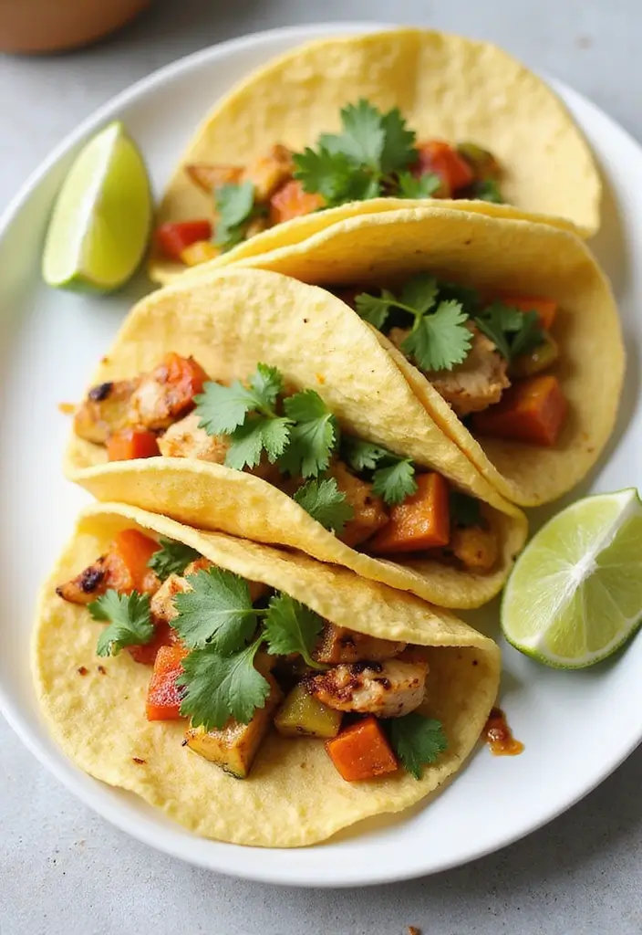 28 Cilantro Lime Chicken Tacos Recipes That Are Fresh & Zesty 11 28 Cilantro Lime Chicken Tacos Recipes That Are Fresh & Zesty - 10. Cilantro Lime Chicken Tacos with Roasted Vegetables