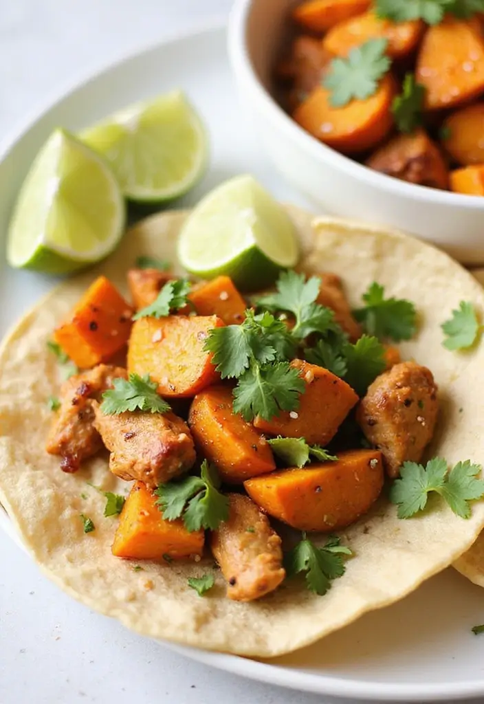 28 Cilantro Lime Chicken Tacos Recipes That Are Fresh & Zesty 18 28 Cilantro Lime Chicken Tacos Recipes That Are Fresh & Zesty - 17. Cilantro Lime Chicken Tacos with Sweet Potatoes