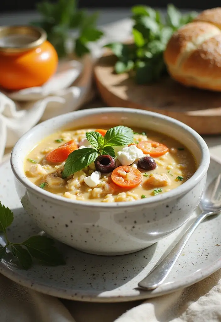 28 Creamy Chicken and Rice Soup Recipes That Are Silky & Delicious - 18. Creamy Greek Chicken and Rice Soup