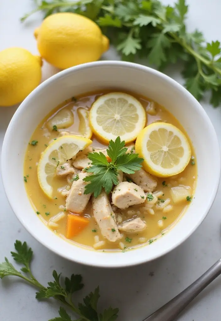 28 Creamy Chicken and Rice Soup Recipes That Are Silky & Delicious - 2. Lemon Herb Chicken and Rice Soup