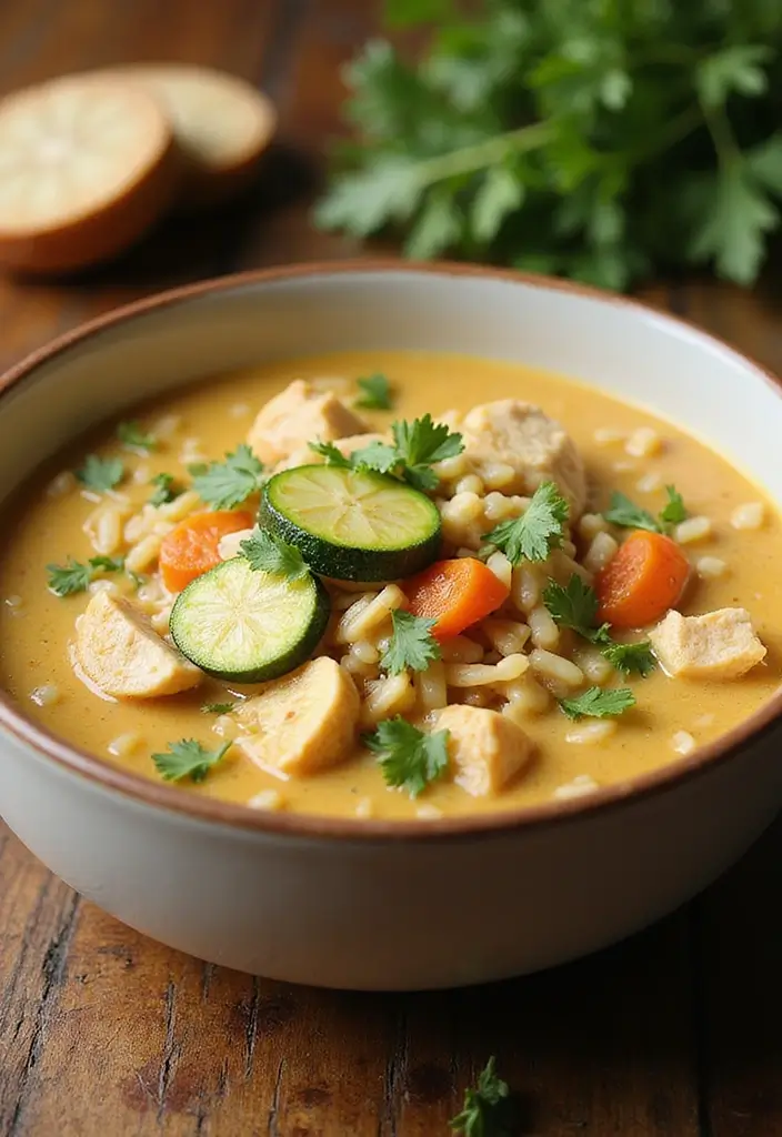 28 Creamy Chicken and Rice Soup Recipes That Are Silky & Delicious - 21. Creamy Chicken and Rice Soup with Zucchini