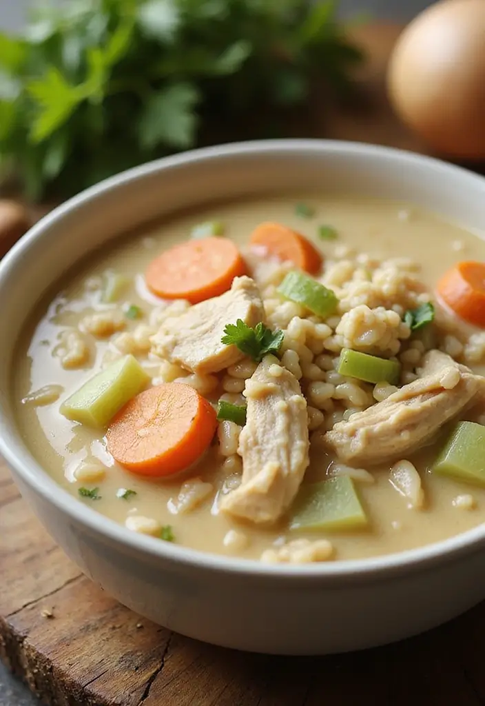 28 Creamy Chicken and Rice Soup Recipes That Are Silky & Delicious - 22. Creamy Chicken and Rice Soup with Carrots and Celery