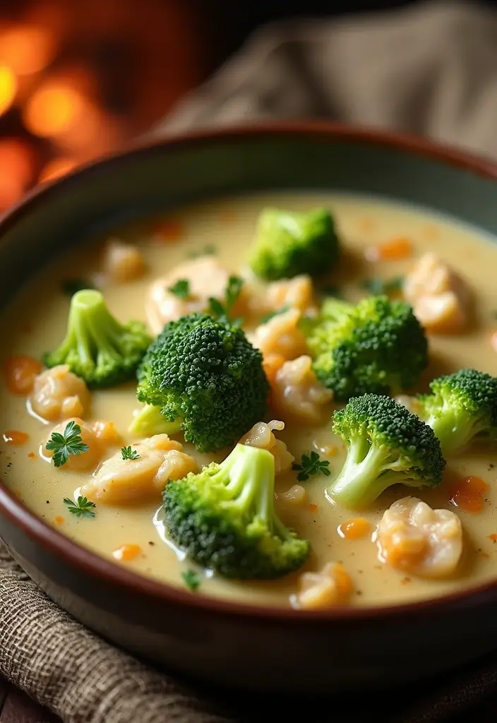 28 Creamy Chicken and Rice Soup Recipes That Are Silky & Delicious - 6. Creamy Broccoli Chicken and Rice Soup