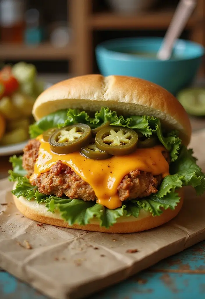 29 Baked Chicken Sandwich Recipes That Are Crispy & Filling - 21. Cheesy Baked Chicken Sandwich with Jalapeños