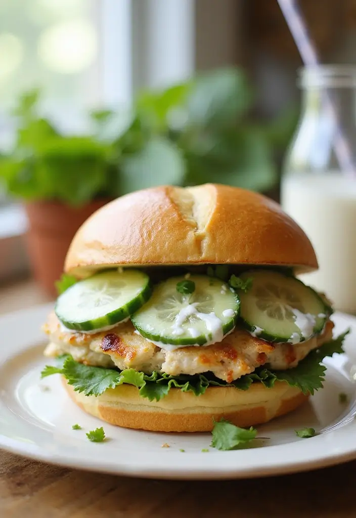 29 Baked Chicken Sandwich Recipes That Are Crispy & Filling - 23. Cucumber and Baked Chicken Sandwich
