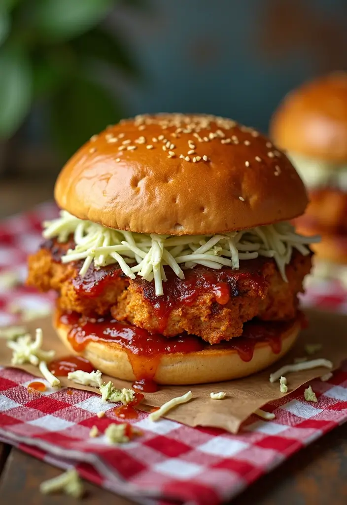 29 Baked Chicken Sandwich Recipes That Are Crispy & Filling - 3. BBQ Baked Chicken Sandwich with Coleslaw