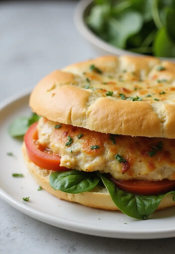 29 Baked Chicken Sandwich Recipes That Are Crispy & Filling - 6. Garlic Parmesan Baked Chicken Sandwich