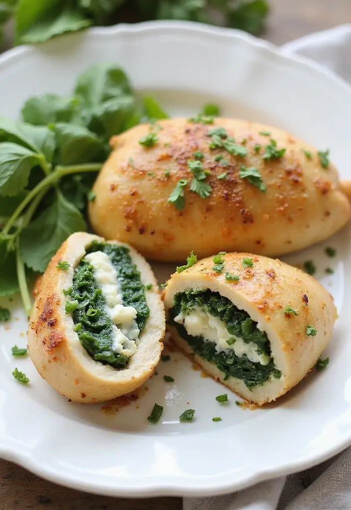 29 Blackstone Chicken Recipes That Are Perfect for Flat Top Grills - 25. Spinach and Feta Stuffed Chicken
