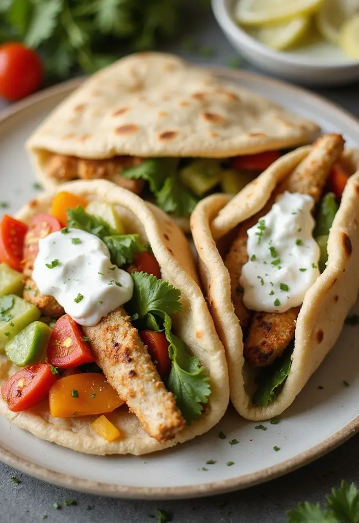 29 Blackstone Chicken Recipes That Are Perfect for Flat Top Grills - 6. Mediterranean Chicken Pita
