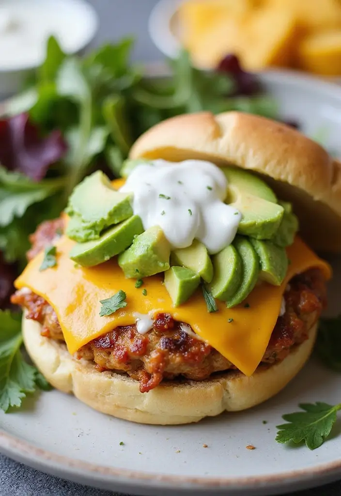 29 Cheddar Ranch Chicken Burgers That Are Juicy & Tangy 8 29 Cheddar Ranch Chicken Burgers That Are Juicy & Tangy - 7. Cheddar Ranch Chicken Burgers with Avocado