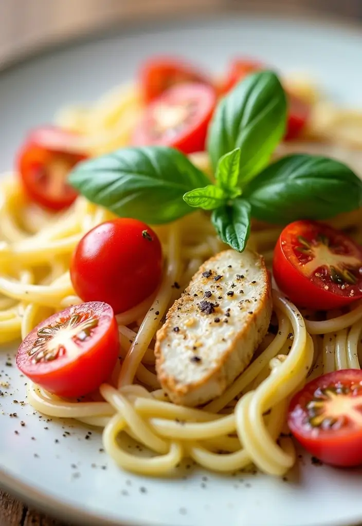 29 Chicken Alfredo Pasta Recipes Easy Enough for Weeknights - 10. Tomato Basil Chicken Alfredo