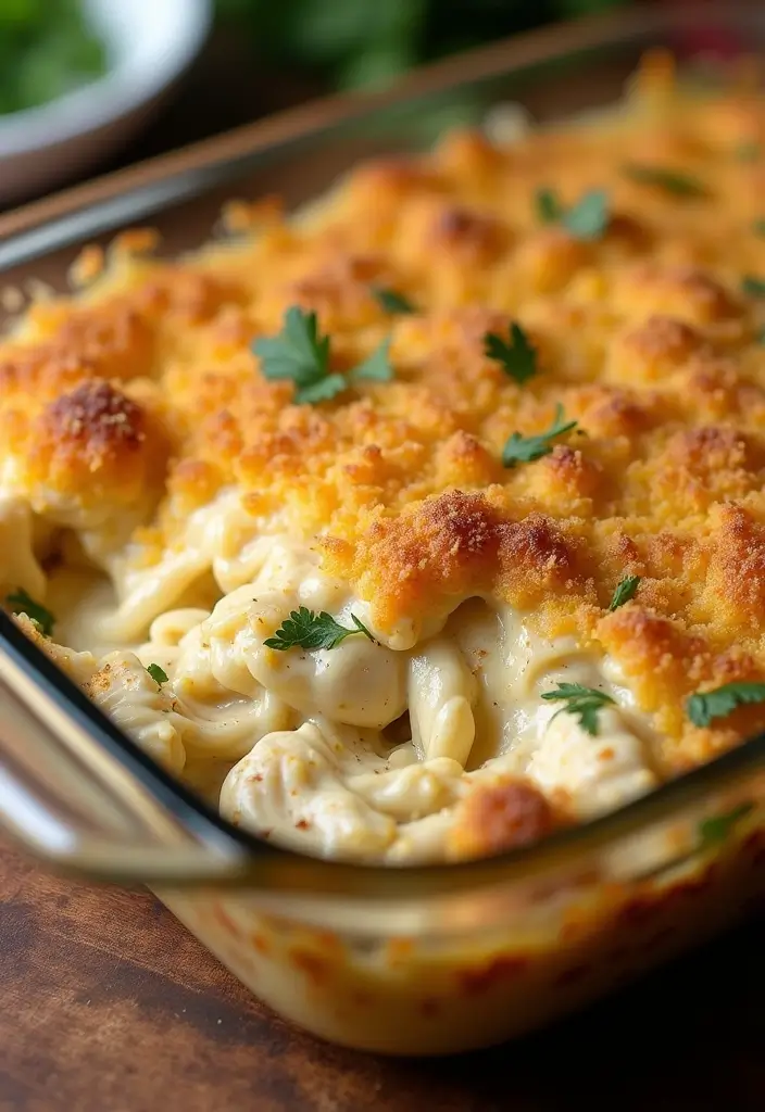 29 Chicken Alfredo Pasta Recipes Easy Enough for Weeknights - 12. Baked Chicken Alfredo Casserole