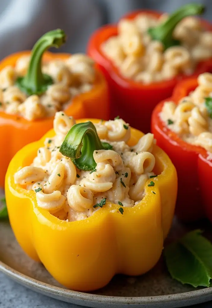 29 Chicken Alfredo Pasta Recipes Easy Enough for Weeknights - 13. Chicken Alfredo Stuffed Peppers