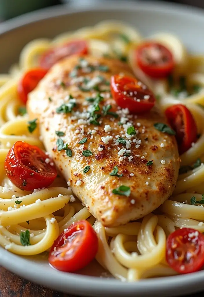 29 Chicken Alfredo Pasta Recipes Easy Enough for Weeknights - 18. Chicken Alfredo with Sun-Dried Tomatoes