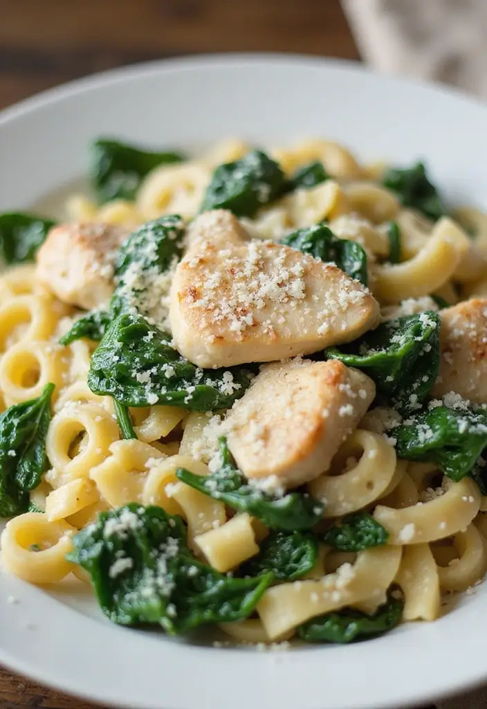 29 Chicken Alfredo Pasta Recipes Easy Enough for Weeknights - 2. Spinach and Chicken Alfredo