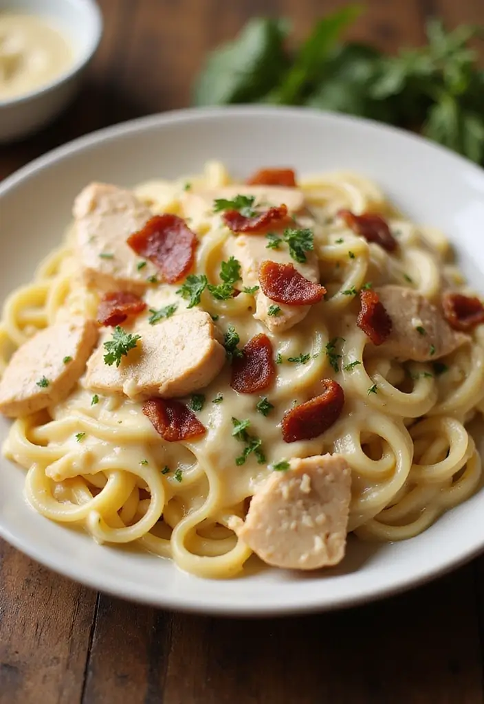 29 Chicken Alfredo Pasta Recipes Easy Enough for Weeknights - 22. Chicken Alfredo with Bacon