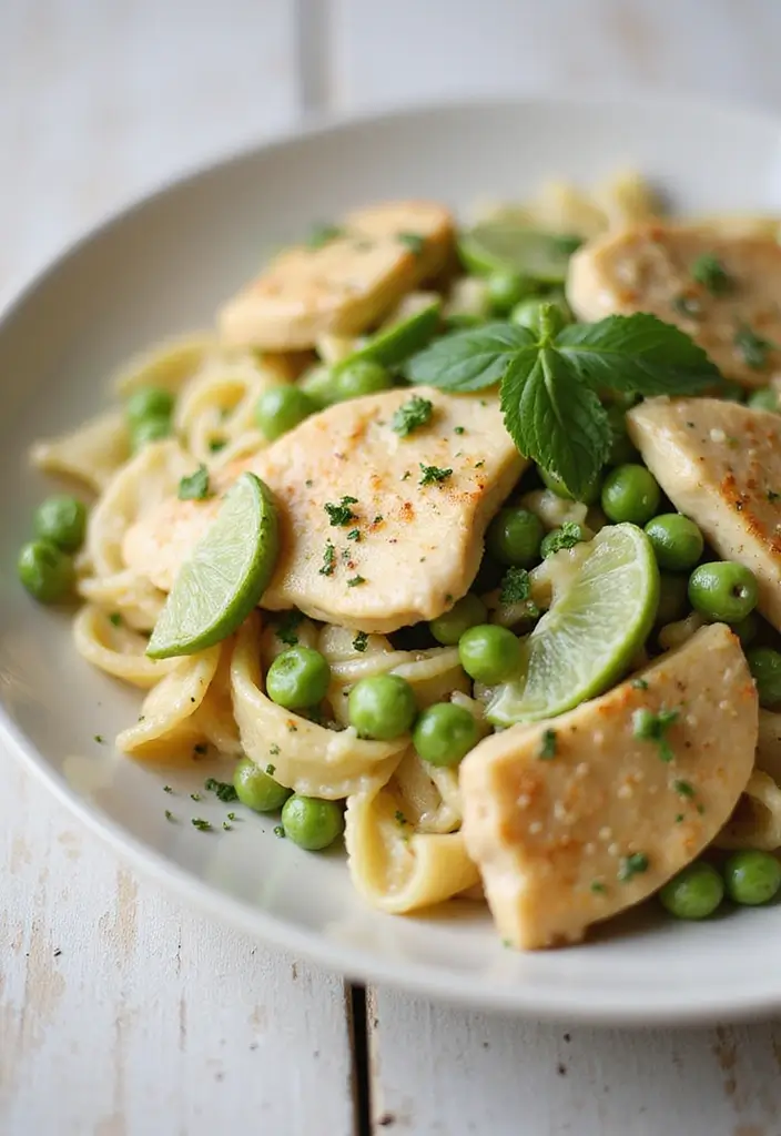 29 Chicken Alfredo Pasta Recipes Easy Enough for Weeknights - 24. Chicken Alfredo with Sweet Peas