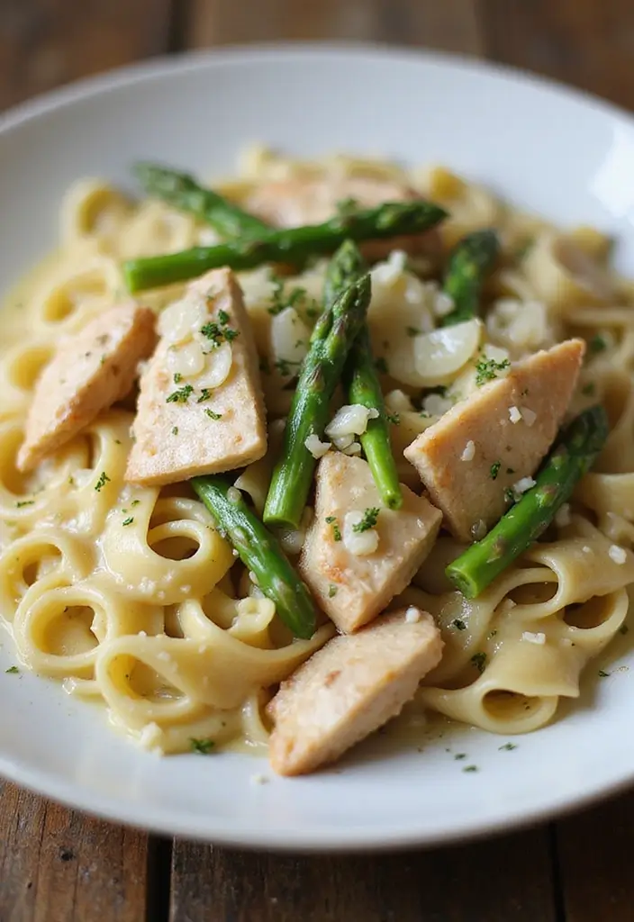 29 Chicken Alfredo Pasta Recipes Easy Enough for Weeknights - 26. Chicken Alfredo with Asparagus