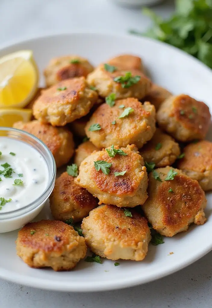 29 Chicken Breast Bites Recipes That Are Easy & Protein-Packed - 11. Greek Chicken Bites with Tzatziki