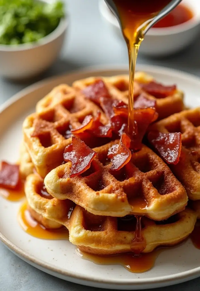 29 Chicken Chaffle Recipe Keto Versions That Are Crispy & Low-Carb 24 29 Chicken Chaffle Recipe Keto Versions That Are Crispy & Low-Carb - 23. Maple Bacon Chicken Chaffle