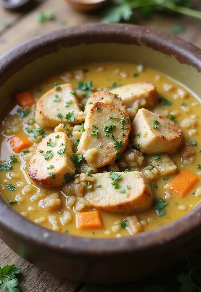 29 Crockpot Creamy Chicken Parmesan Soup Recipes That Are Rich & Smooth - 14. Wild Rice Creamy Chicken Parmesan Soup