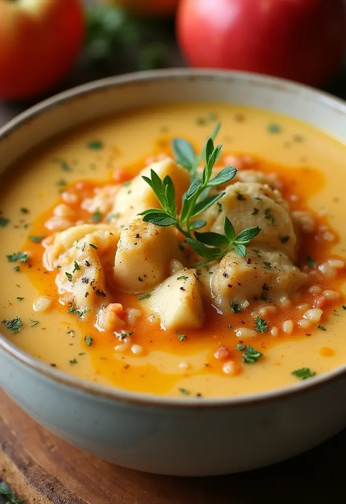 29 Crockpot Creamy Chicken Parmesan Soup Recipes That Are Rich & Smooth - 16. Apple Cider Chicken Parmesan Soup