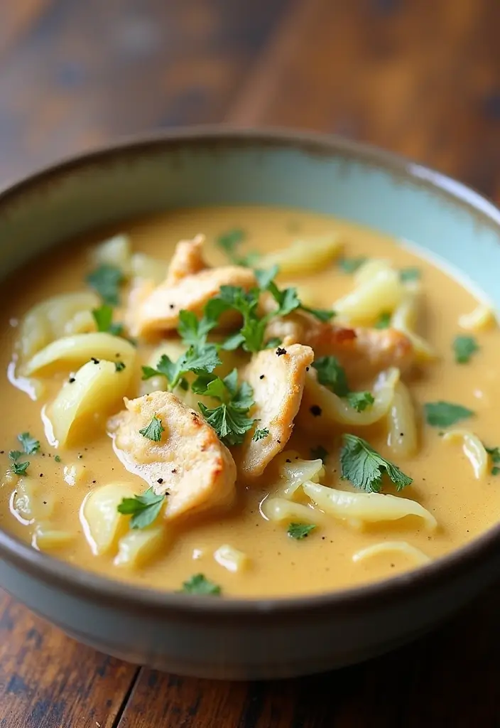 29 Crockpot Creamy Chicken Parmesan Soup Recipes That Are Rich & Smooth - 17. Cabbage and Chicken Parmesan Soup