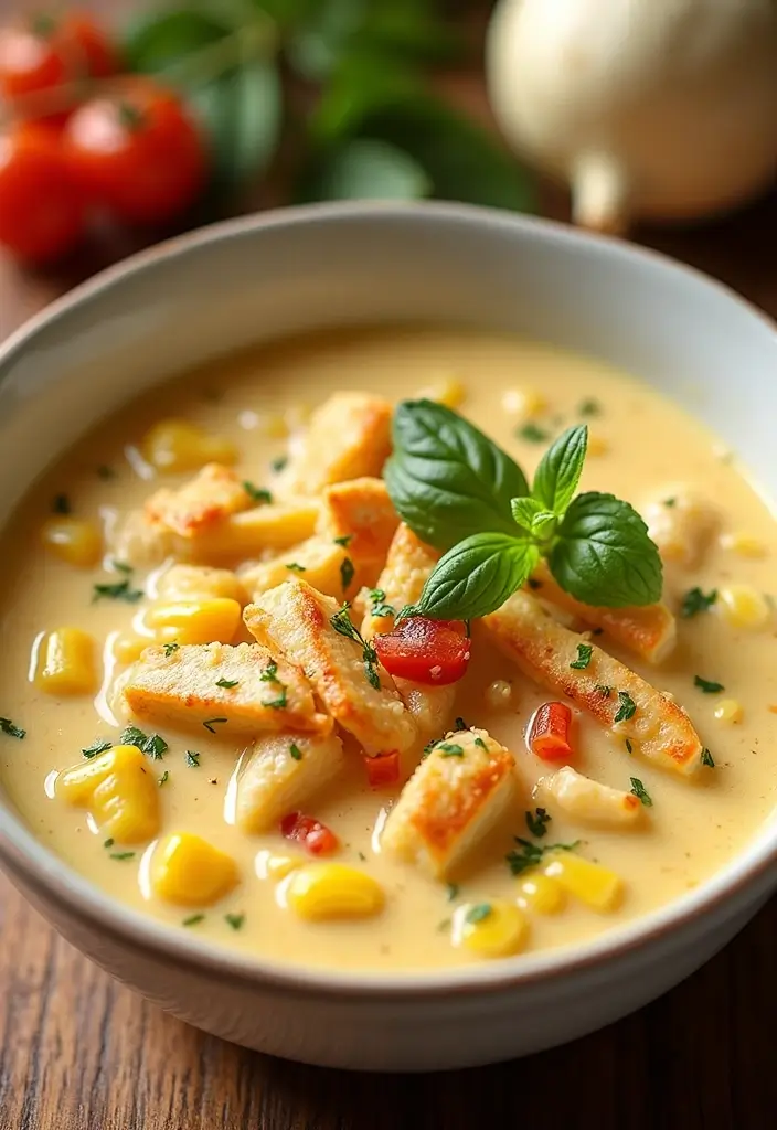 29 Crockpot Creamy Chicken Parmesan Soup Recipes That Are Rich & Smooth - 28. Creamy Chicken Parmesan Soup with Corn