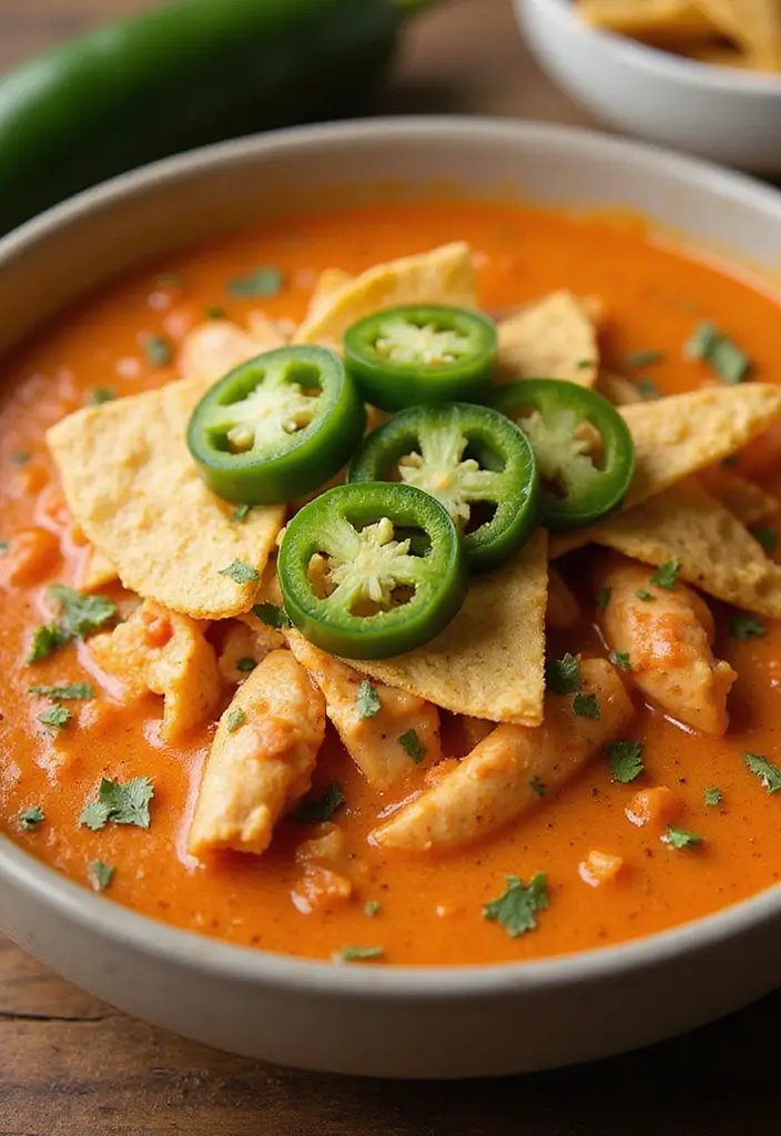 29 Crockpot Creamy Chicken Parmesan Soup Recipes That Are Rich & Smooth - 5. Spicy Crockpot Creamy Chicken Parmesan Soup