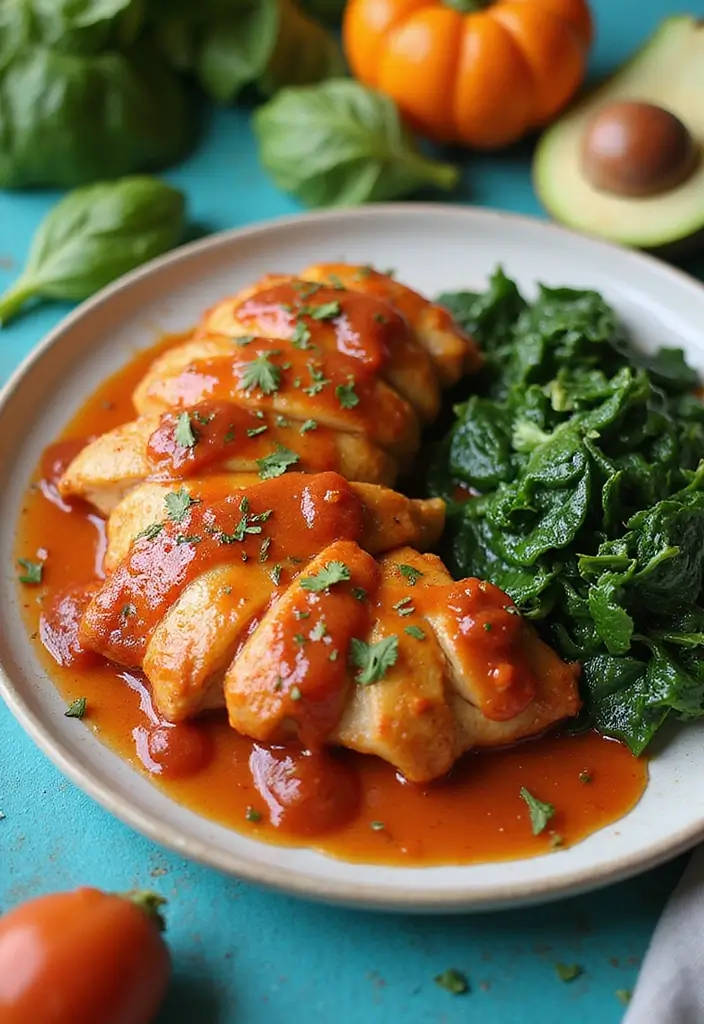 29 Smothered Chicken with Creamed Spinach Recipes That Are Rich & Comforting 3 29 Smothered Chicken with Creamed Spinach Recipes That Are Rich & Comforting - 2. Smoky Chipotle Smothered Chicken