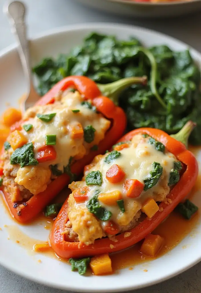 29 Smothered Chicken with Creamed Spinach Recipes That Are Rich & Comforting 22 29 Smothered Chicken with Creamed Spinach Recipes That Are Rich & Comforting - 21. Stuffed Pepper Smothered Chicken