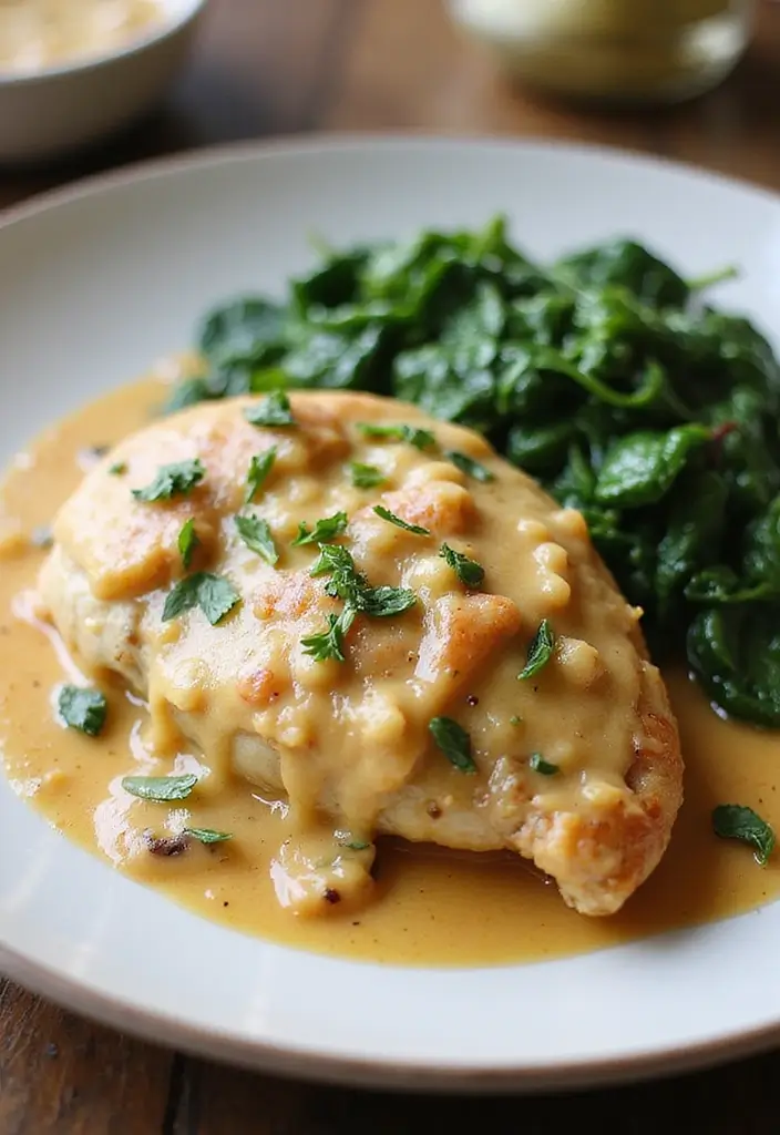 29 Smothered Chicken with Creamed Spinach Recipes That Are Rich & Comforting 5 29 Smothered Chicken with Creamed Spinach Recipes That Are Rich & Comforting - 4. Creamy Garlic Parmesan Smothered Chicken