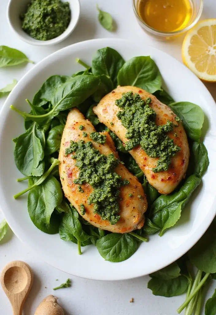 29 Smothered Chicken with Creamed Spinach Recipes That Are Rich & Comforting 8 29 Smothered Chicken with Creamed Spinach Recipes That Are Rich & Comforting - 7. Pesto Smothered Chicken