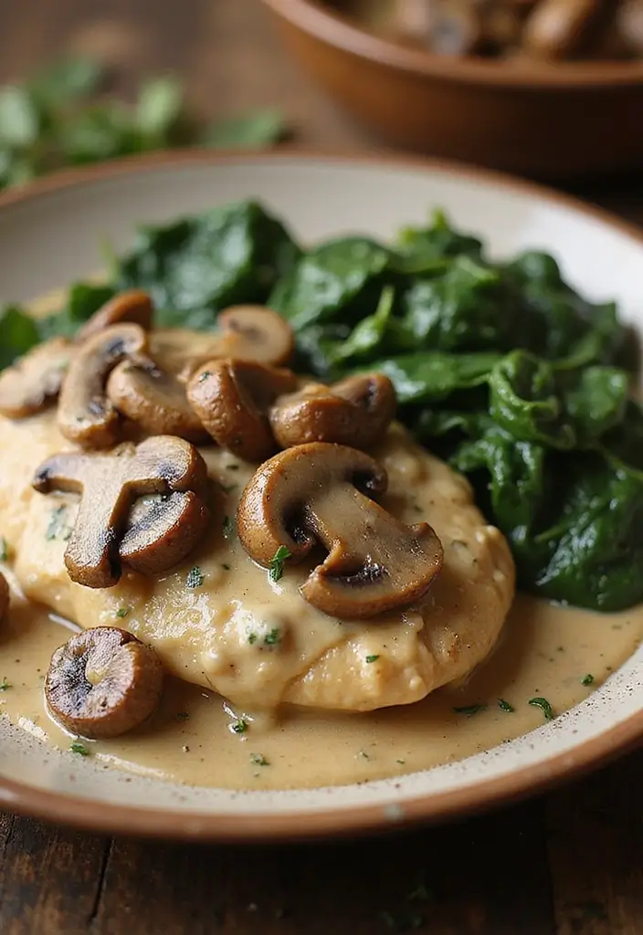 29 Smothered Chicken with Creamed Spinach Recipes That Are Rich & Comforting 9 29 Smothered Chicken with Creamed Spinach Recipes That Are Rich & Comforting - 8. Creamy Mushroom Smothered Chicken