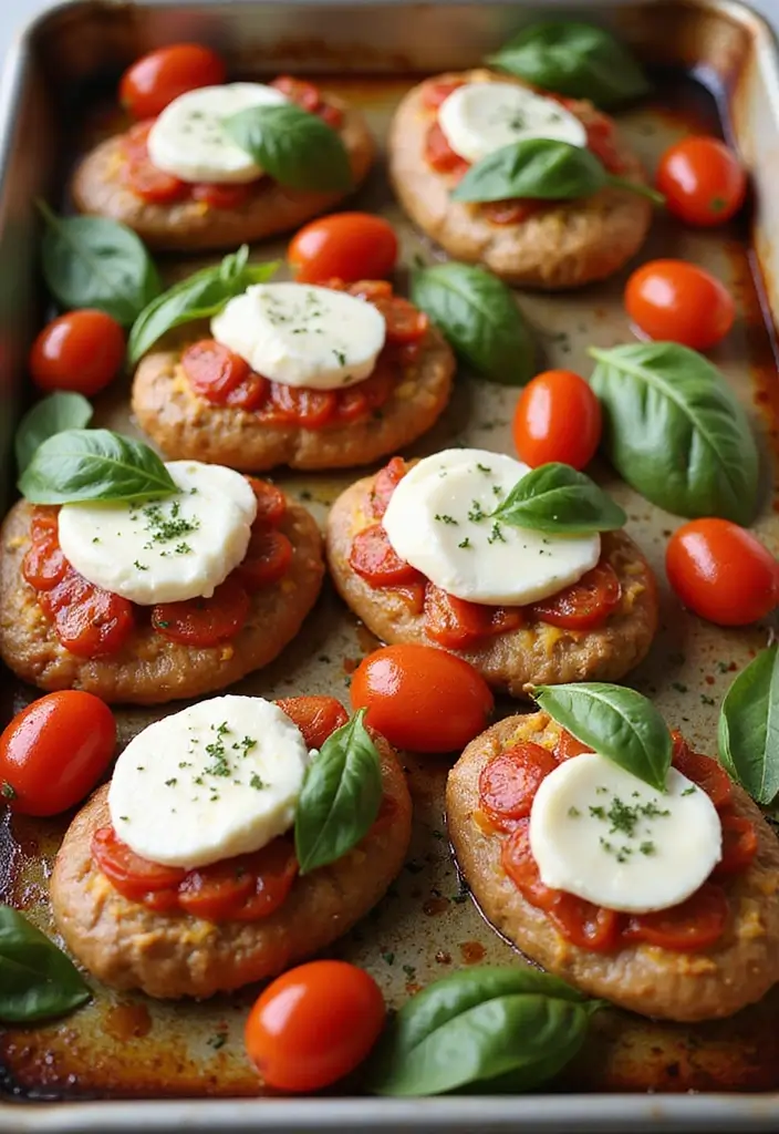 30 Chicken Sausage Sheet Pan Recipes That Make Dinner Easy - 10. Caprese Chicken Sausage Bake