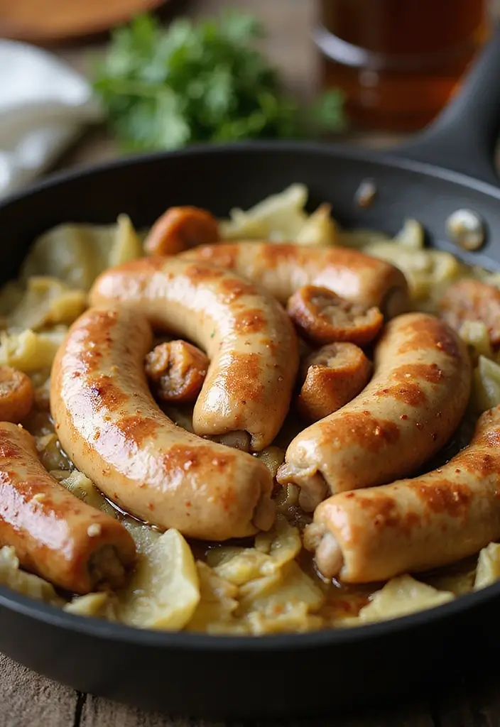 30 Chicken Sausage Sheet Pan Recipes That Make Dinner Easy - 30. Chicken Sausage and Cabbage Skillet