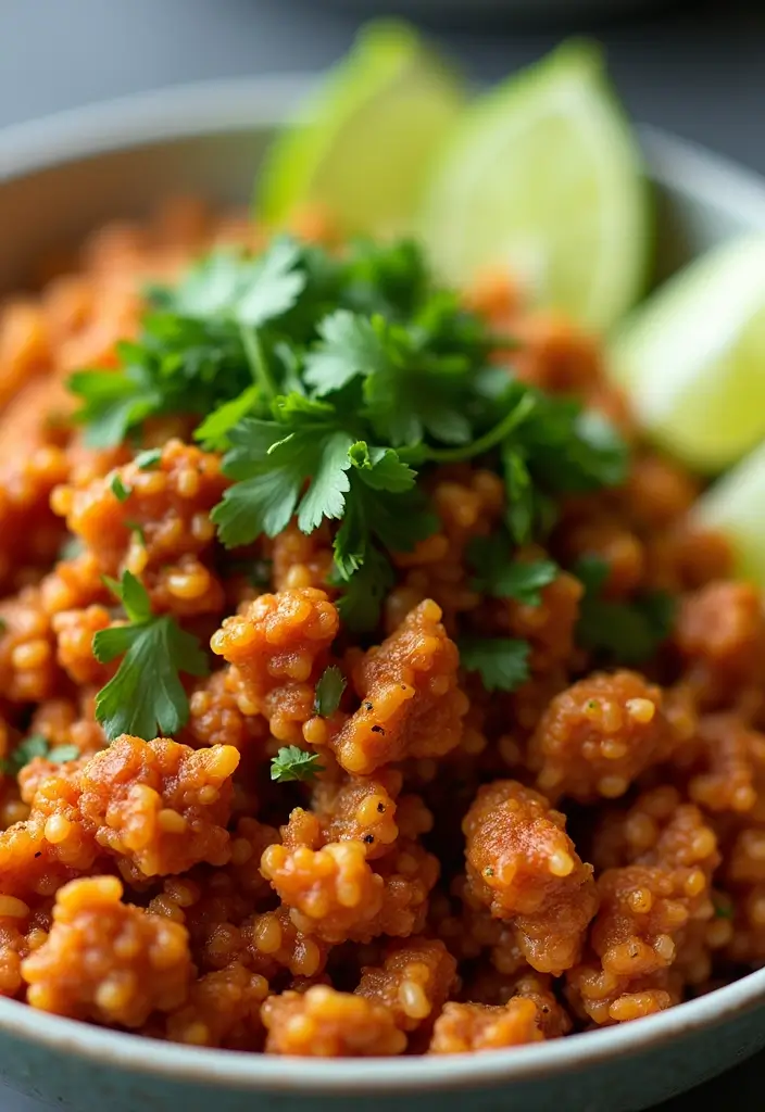 30 Ground Chicken and Rice Recipes That Are Protein-Packed & Easy - 1. Spicy Ground Chicken and Rice Bowl