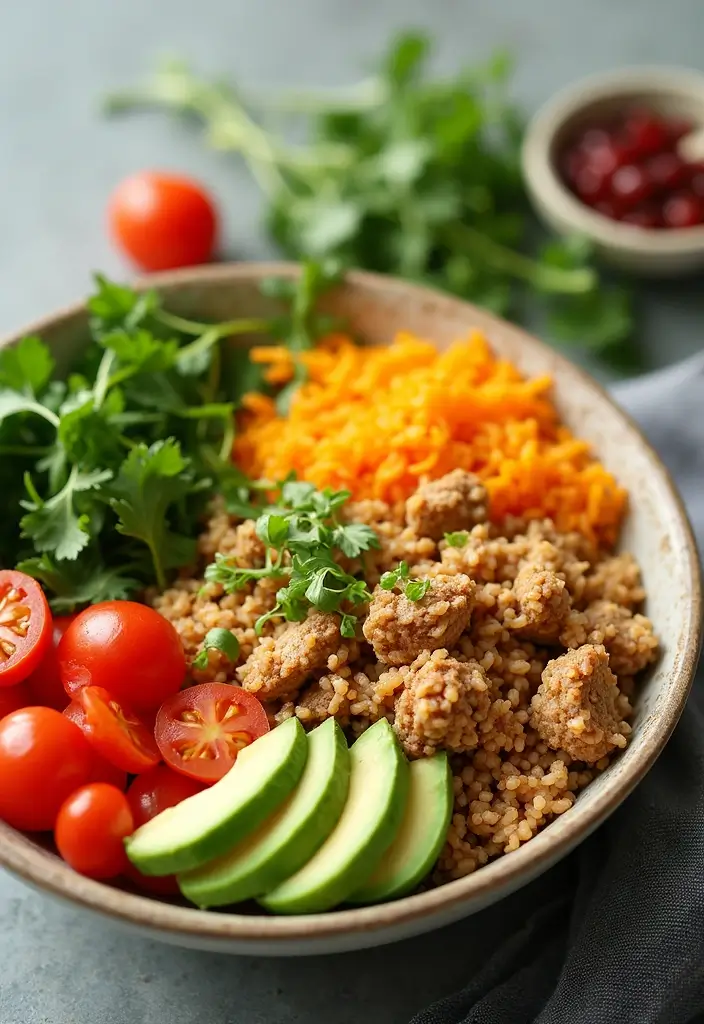 30 Ground Chicken and Rice Recipes That Are Protein-Packed & Easy - 22. Ground Chicken and Rice Buddha Bowls