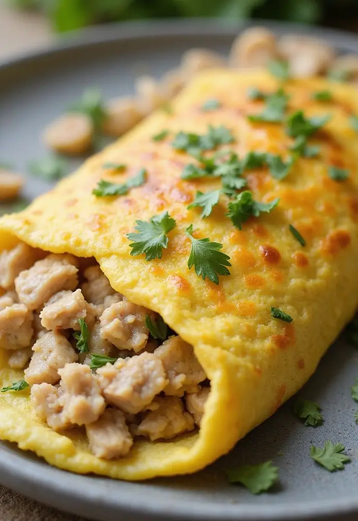 30 Ground Chicken and Rice Recipes That Are Protein-Packed & Easy - 26. Ground Chicken and Rice Omelette