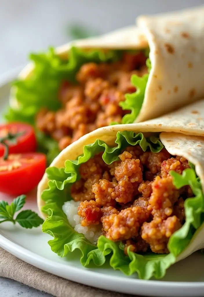 30 Ground Chicken and Rice Recipes That Are Protein-Packed & Easy - 30. Spicy Ground Chicken and Rice Wraps