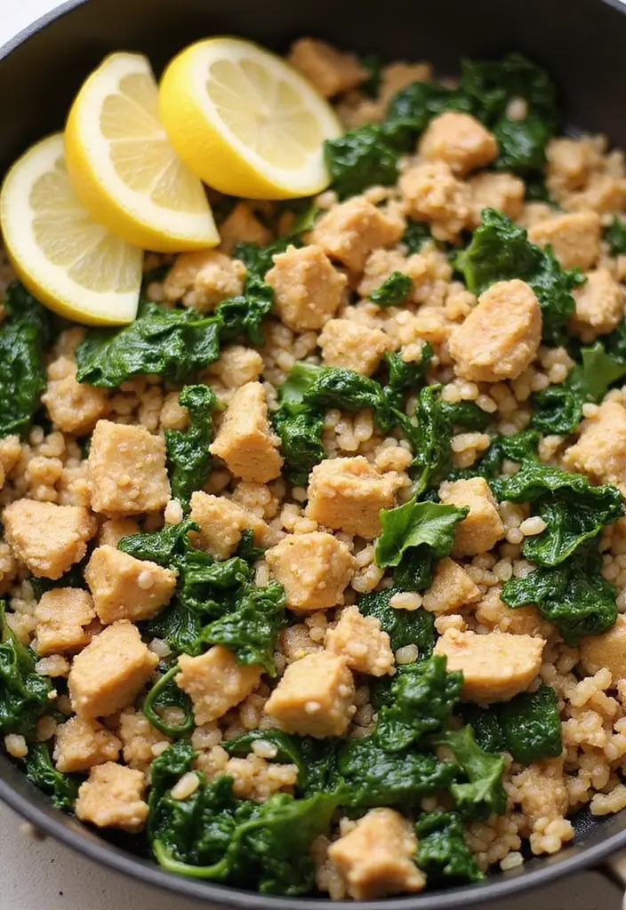 30 Ground Chicken and Rice Recipes That Are Protein-Packed & Easy - 4. Ground Chicken and Spinach Rice Skillet